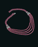 18k White Gold Ruby Gemstone Diamond Layering Wedding Necklace