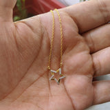 Diamond Star Moon Necklace in 14K Gold