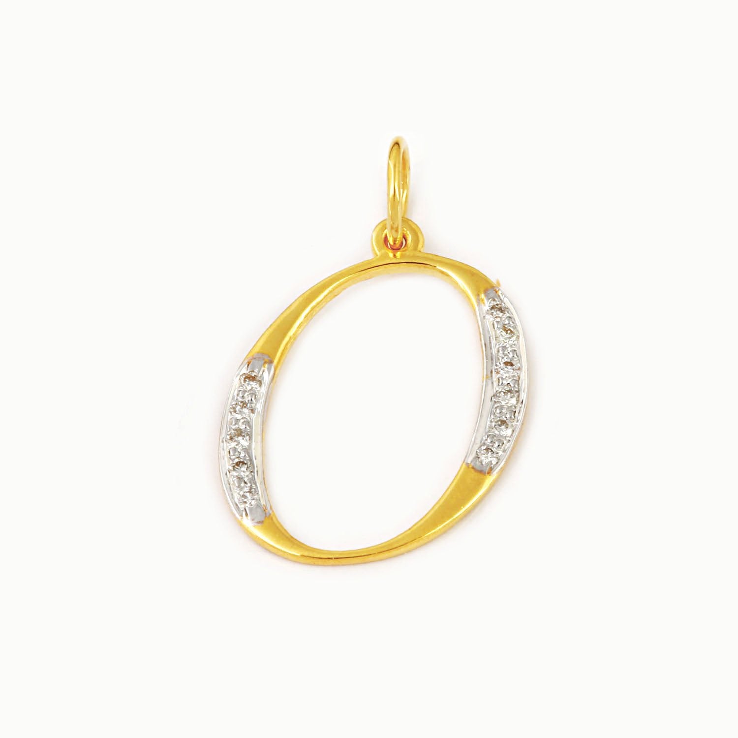Alphabet Diamond 14K Yellow Gold Link Chain Pendant Personalized Necklace