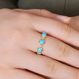 14K gold Turquoise & Diamonds Ring