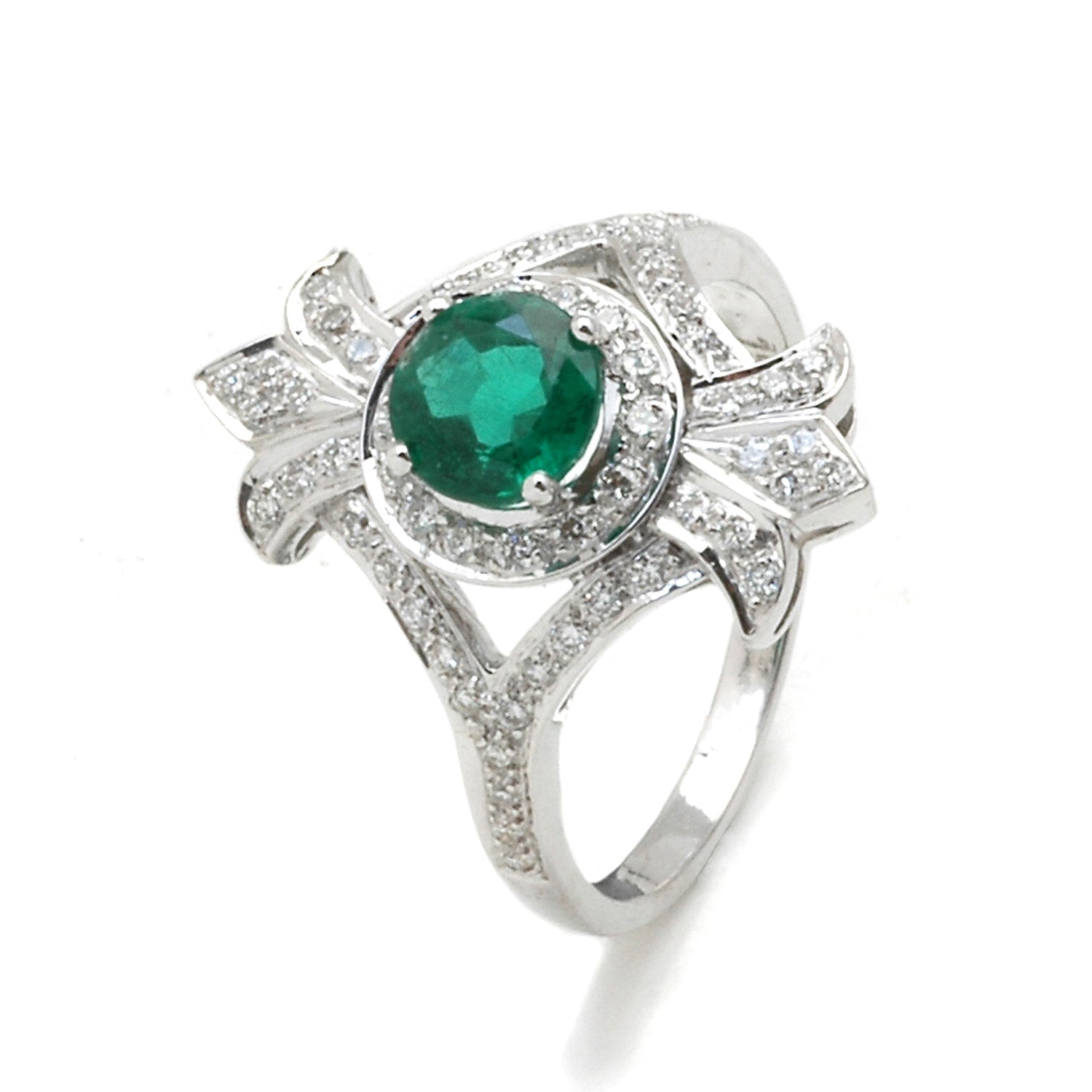 18K gold Emerald & Diamond Ring