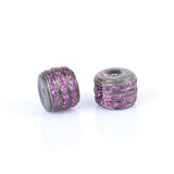 Ruby Gemstone 925 Sterling Silver Spacers Connector Jewelry Accessories