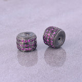 Ruby Gemstone 925 Sterling Silver Spacers Connector Jewelry Accessories