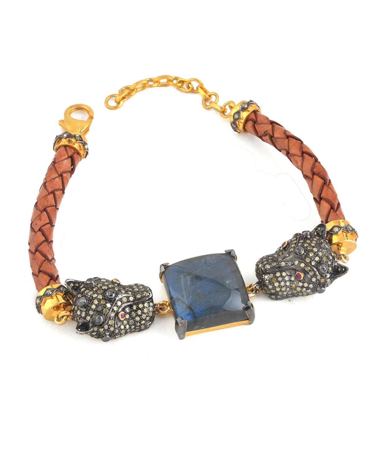 925 Silver Labradorite & Diamond Bracelet