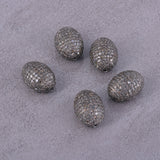 Diamond Pave Oval Shape Spacers Balls Jewelry