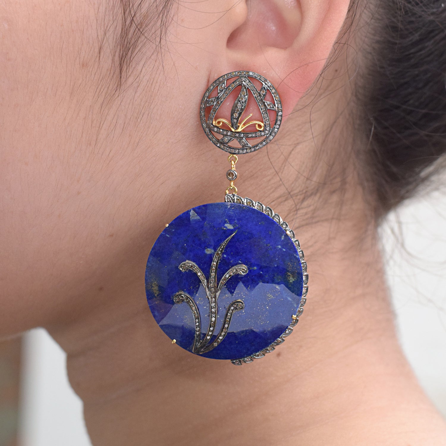 Lapis Gemstone Handmade Earrings