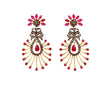 Diamond Pave Natural Ruby Gemstone Dangle Earrings