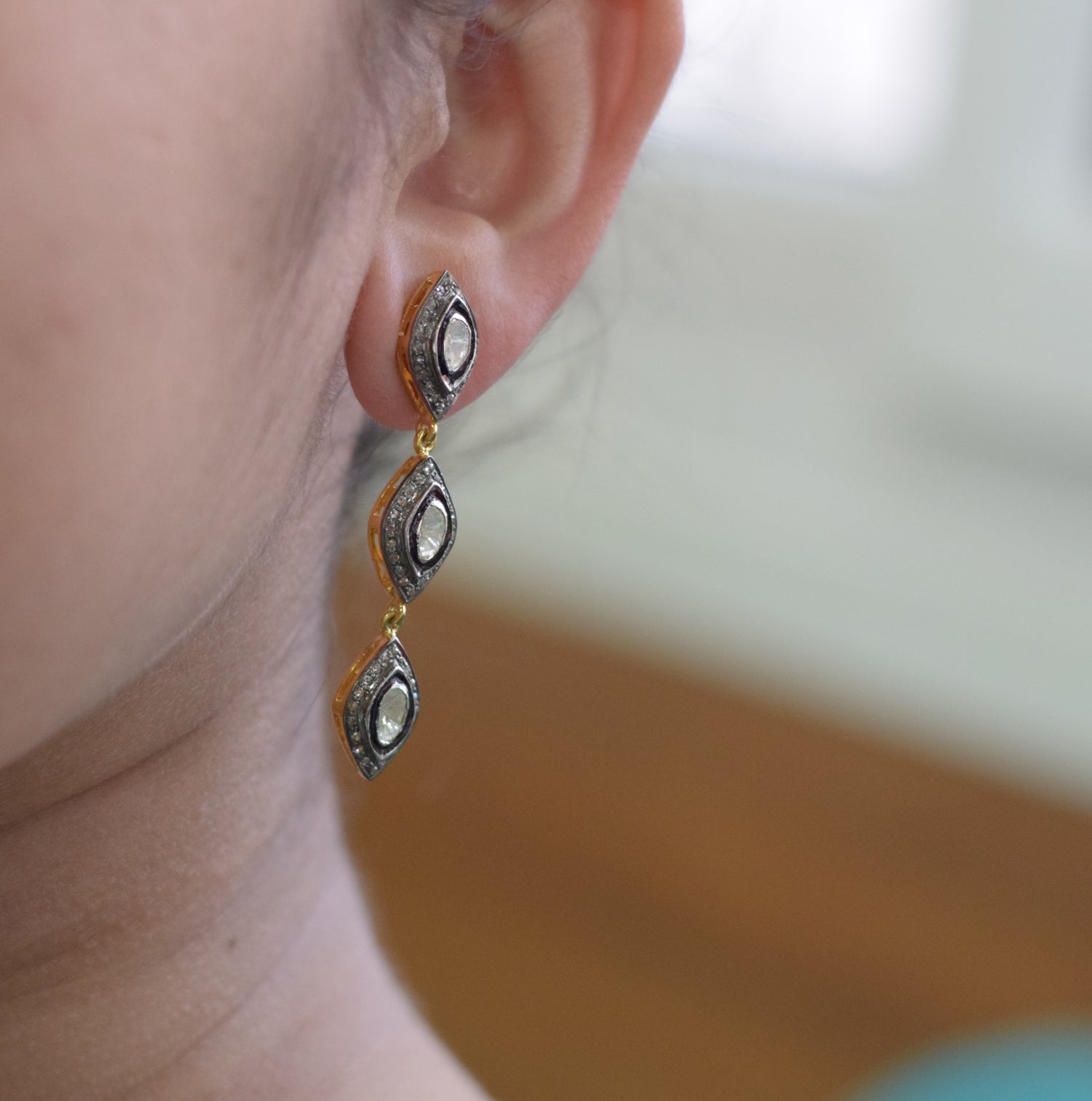 925 Silver Diamond  Earrings