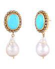 925 Silver Turquoise & Pearl Earrings