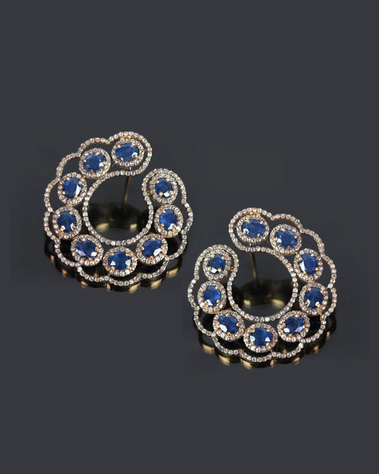 925 Silver Gemstone Hoop Earrings
