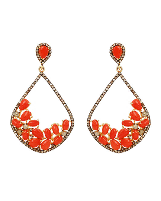 Coral Gemstone Earrings
