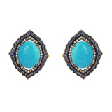 925 Silver Turquoise Stud Earrings