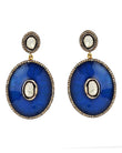 925 Silver Diamond & Enamel Earrings