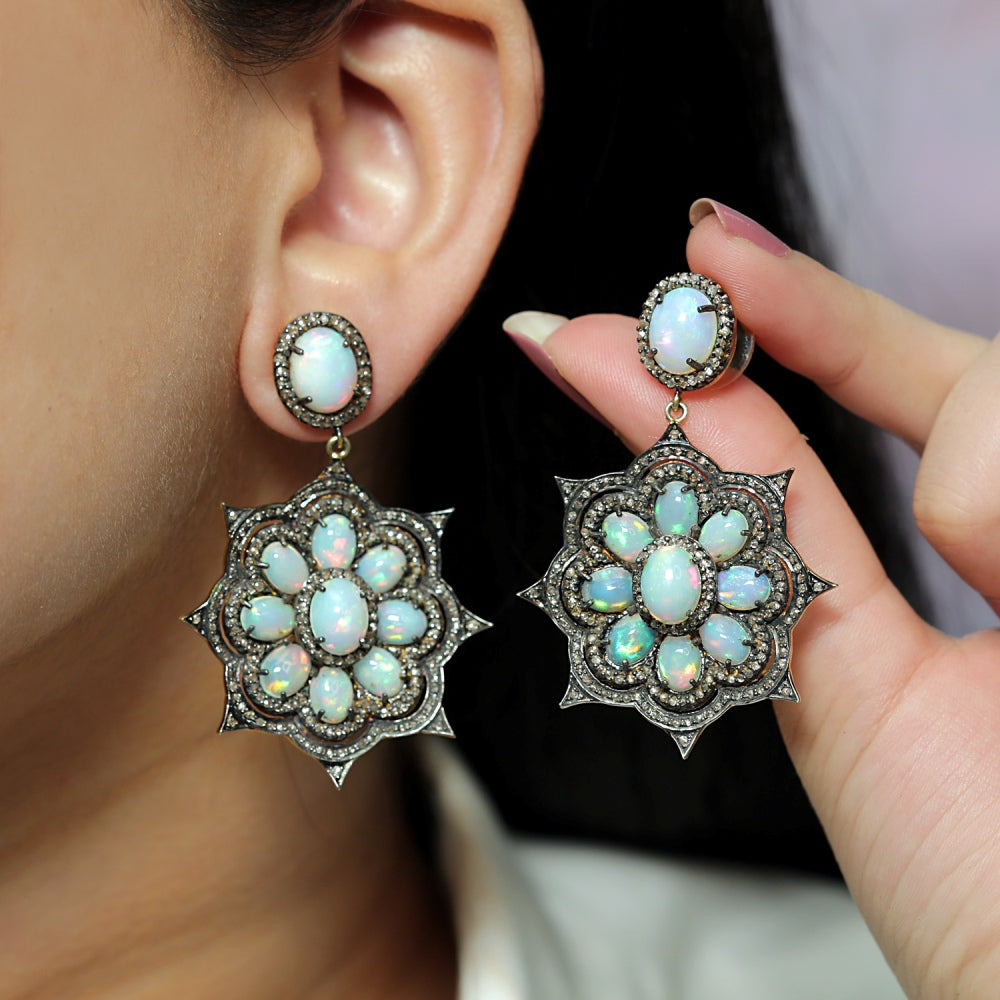 925 Silver Opal Earrings