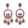 925 Silver Diamond & Ruby Earrings