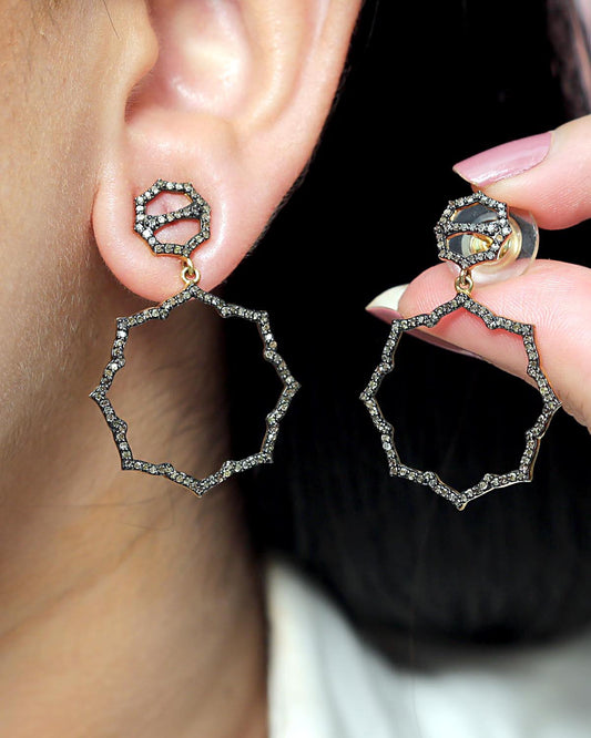 925 Silver Diamond  Earrings
