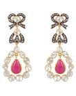 925 Silver Ruby & Diamond Earrings