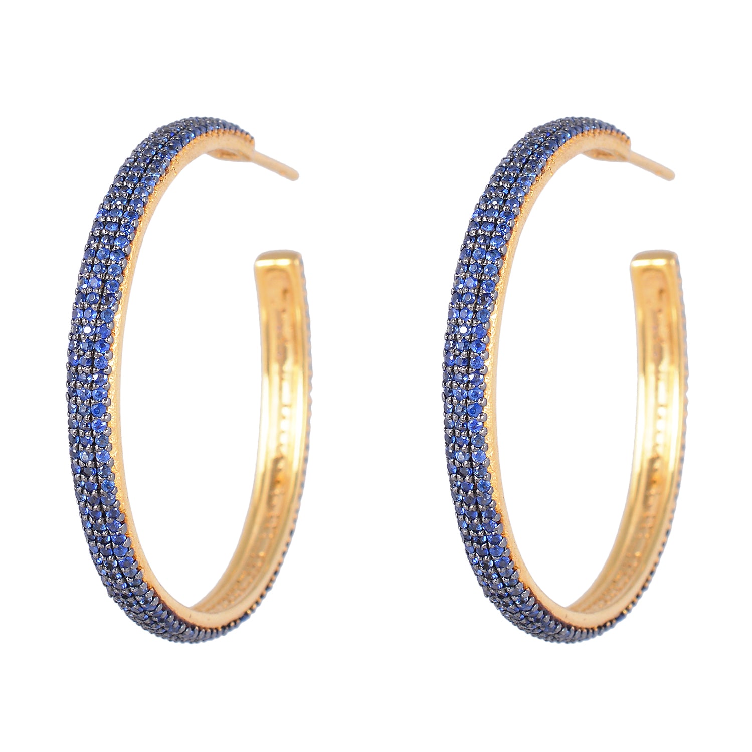 925 Silver Sapphire Hoops