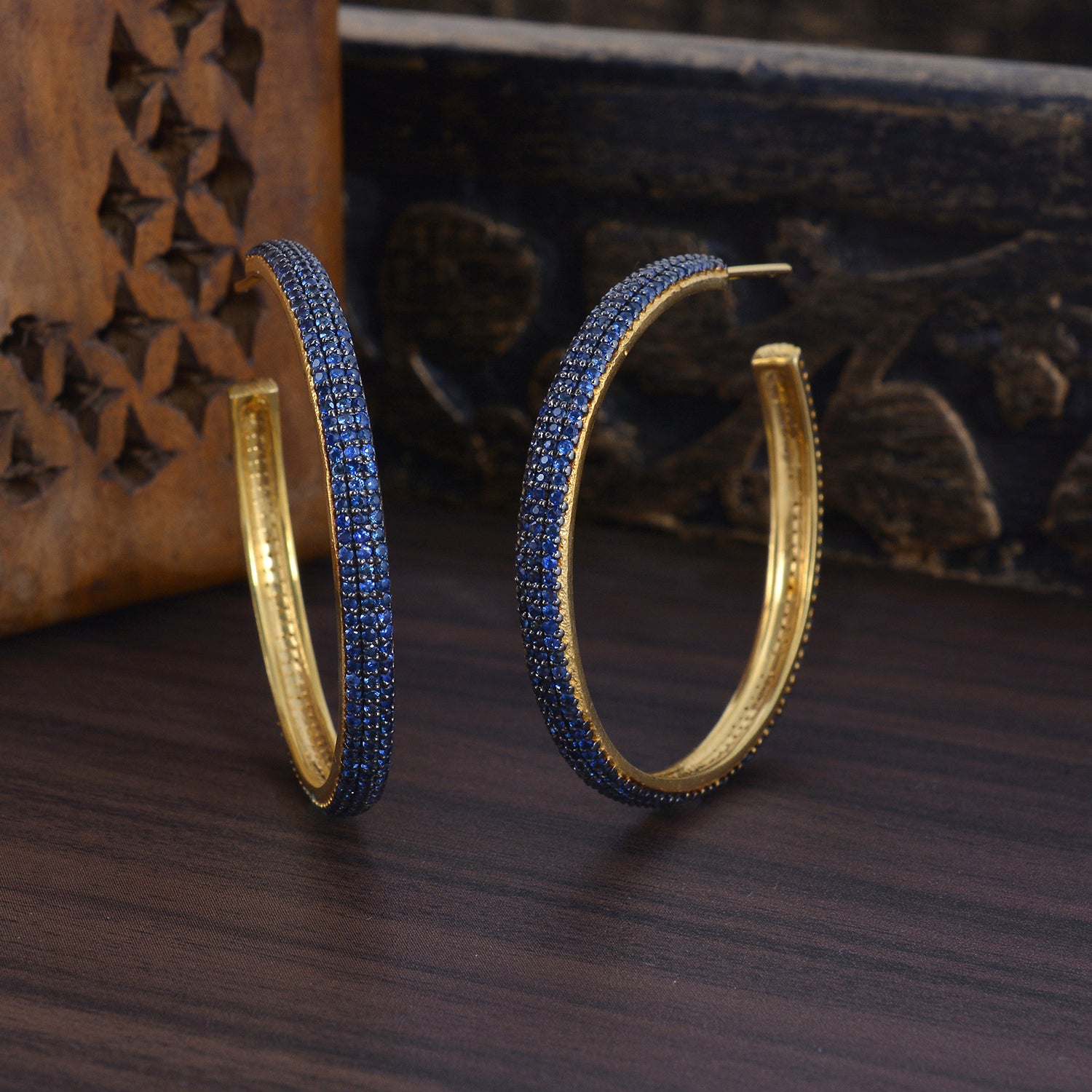 925 Silver Sapphire Hoops