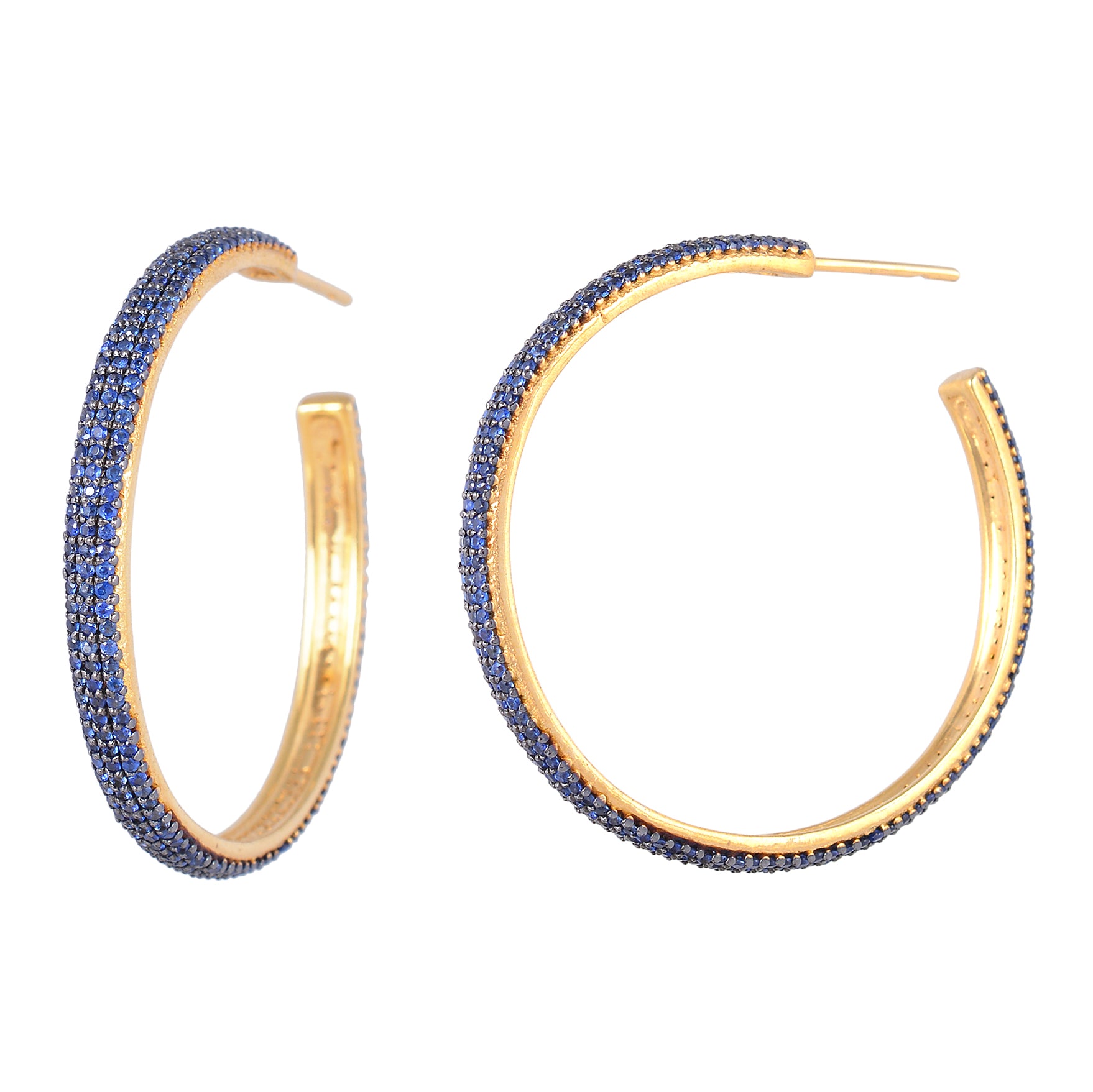 925 Silver Sapphire Hoops