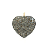 Heart Charm 14K Gold Diamond Pave Fine Jewelry