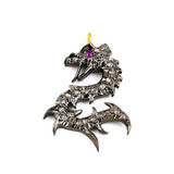 Stunning Dragon Diamond Pave Charm Pendant