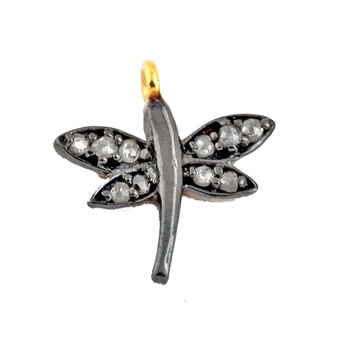 Firefly Designer Charms 925 Sterling Silver Diamond Pave Pendant