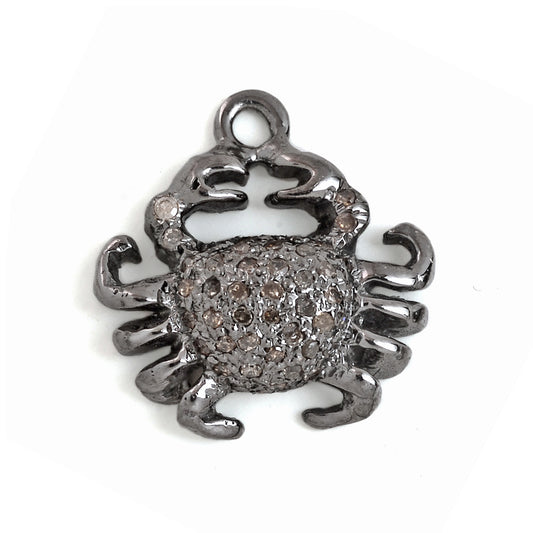 Genuine Pave Diamond Designer Wild Crab Charm