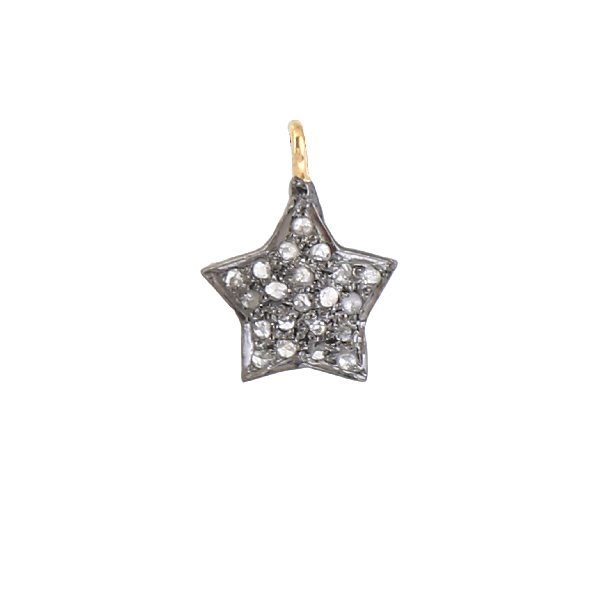 Diamond Pave Star Charm 14K Gold Fine Jewelry