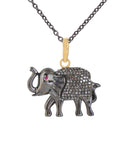 925 Silver Diamond Elephant Pendant