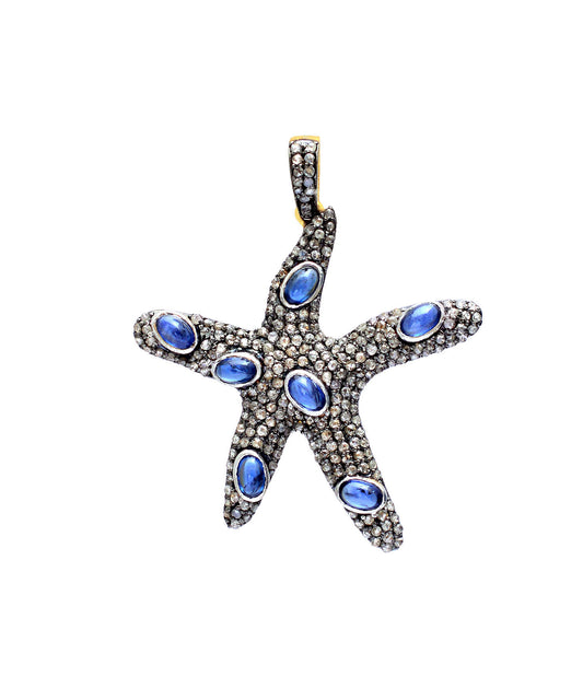 925 Silver Diamond Starfish Pendant