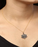 925 Silver Diamond Lotus Pendant