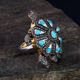 925 Silver Turquoise Tortoise Ring