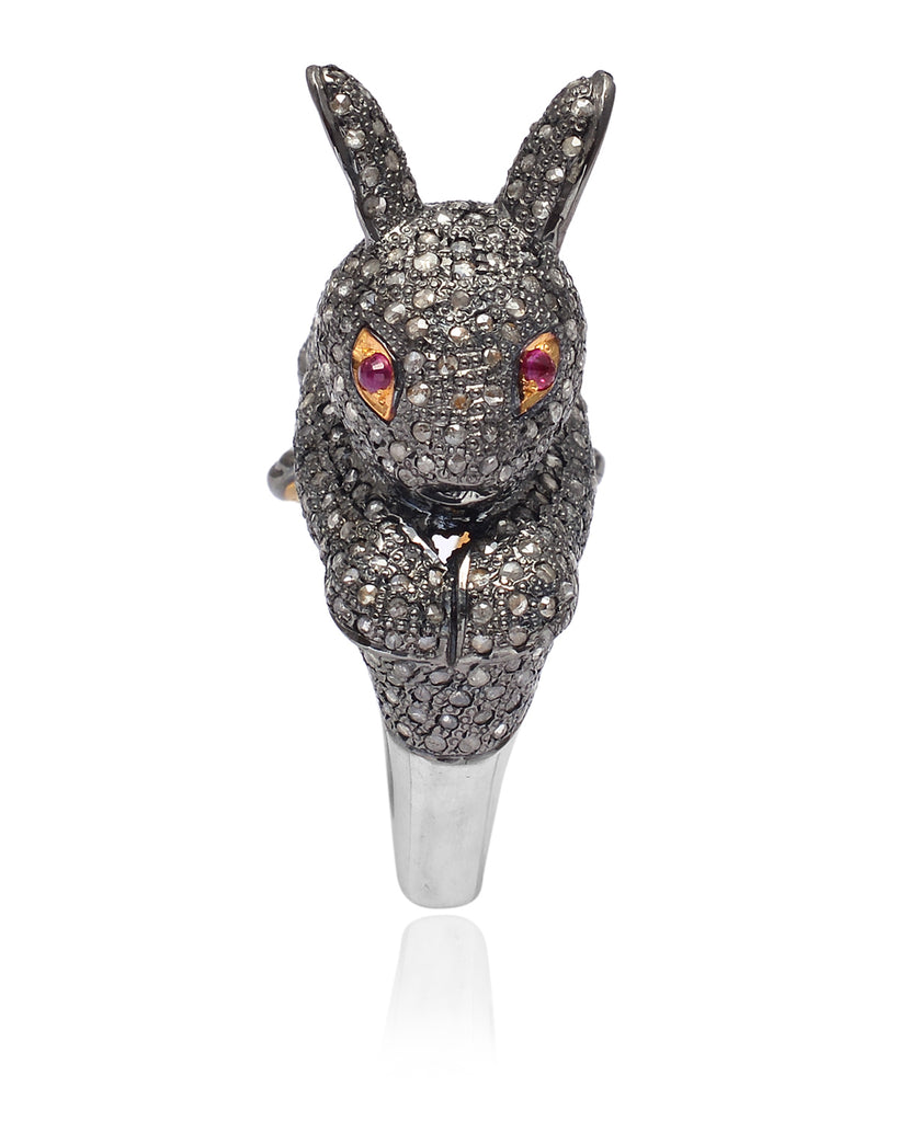 925 Silver Diamond Rabbit Ring – Jewels by Shweta