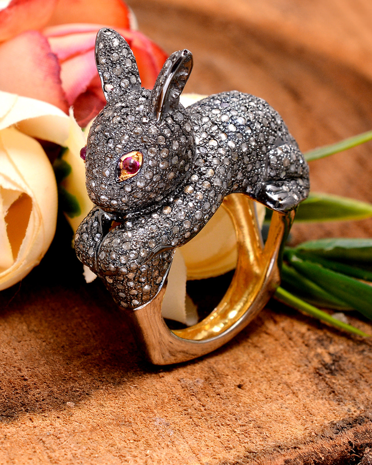 Meesho Rabbit Ring 925 Silver Diamond Rabbit Ring – Jewels by Shweta