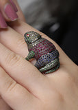 Frog Designer 925 Sterling Silver Multi Gemstone Ring