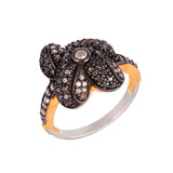 Diamond 14K Gold 925 Sterling Silver Victorian Ring