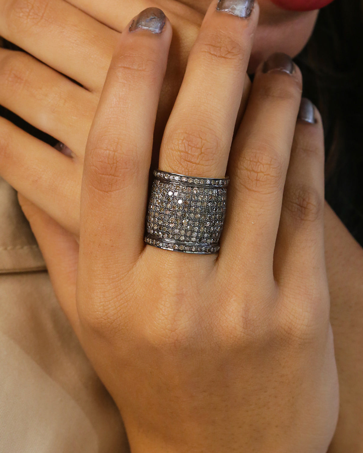 925 Silver Diamond Band Ring