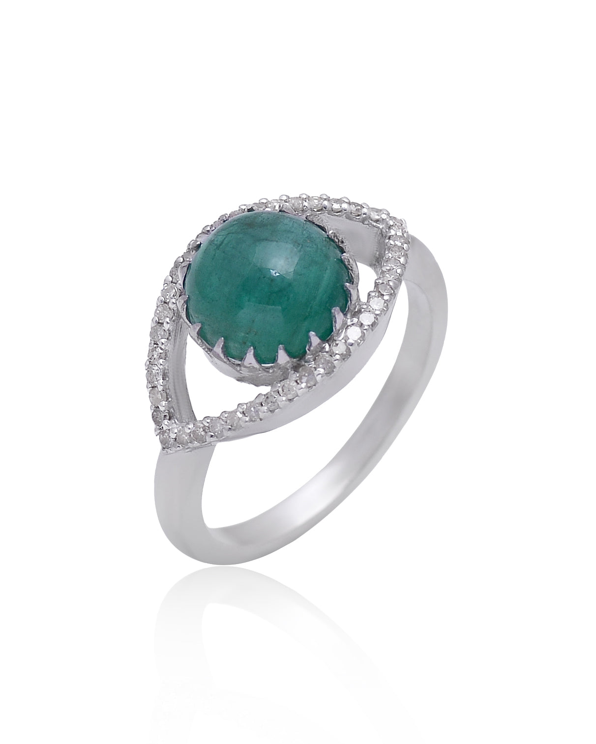 925 Silver Emerald Ring