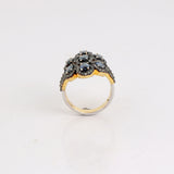 925 Silver Sapphire & Diamond Ring