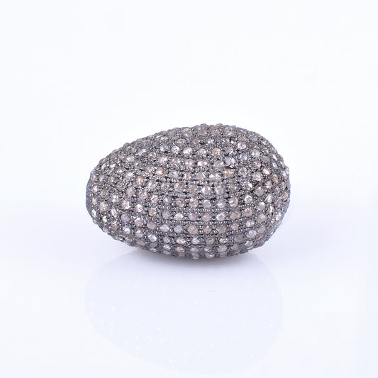 Diamond Pave 925 Sterling Silver Spacers Tumbles