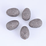 Diamond Pave 925 Sterling Silver Spacers Tumbles